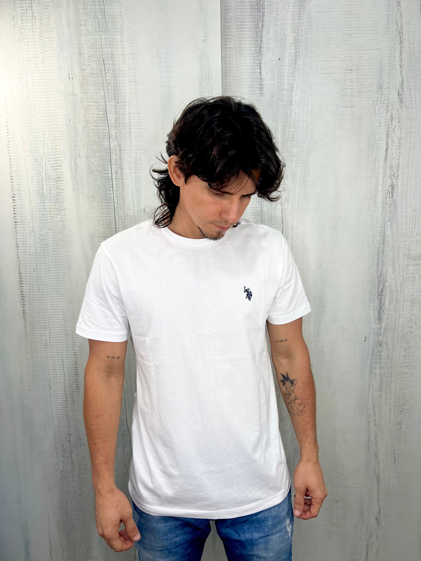 T-shirt Blanco cuello redondo U.S polo assn