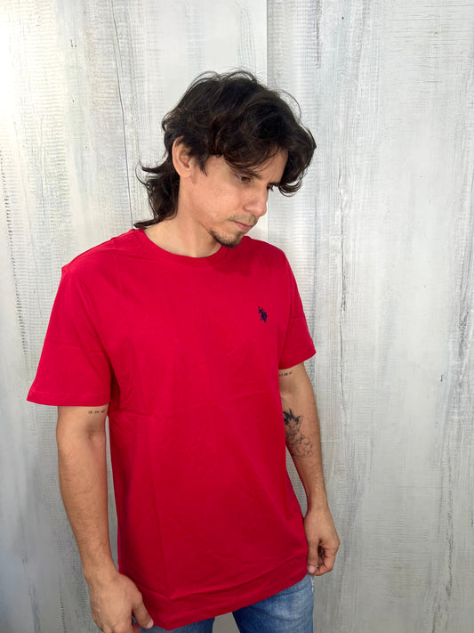 T-shirt Rojo cuello redondo U.S polo assn